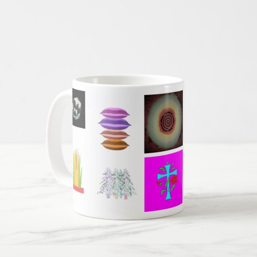 パターン写真と芸術は様々なロット コーヒーマグカップ (正面左)