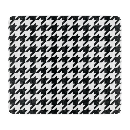 パターン千鳥格子の白黒 カッティングボード (正面)