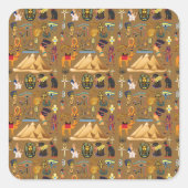 パターン古代エジプトの象形記号 スクエアシール (正面)