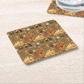 パターン古代エジプトの象形記号 スクエアペーパーコースター (アングル)