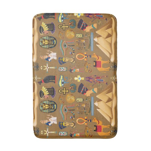 パターン古代エジプトの象形記号 バスマット (正面縦)