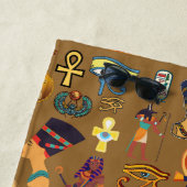 パターン古代エジプトの象形記号 ビーチタオル (インサイチュ)