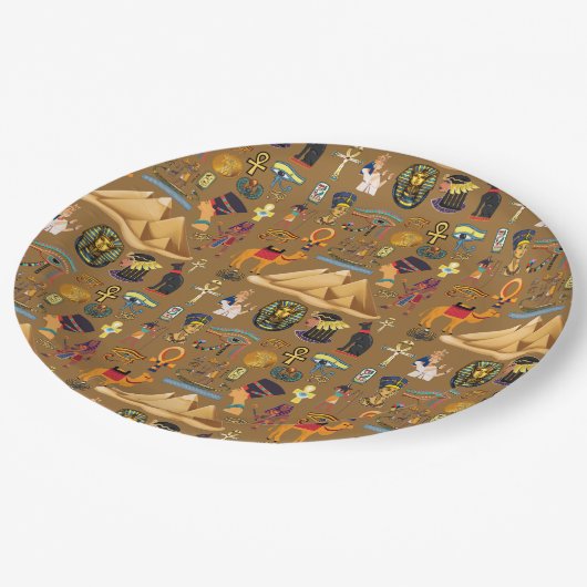 パターン古代エジプトの象形記号 ペーパープレート (アングル)