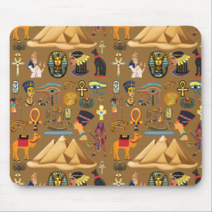 パターン古代エジプトの象形記号 マウスパッド