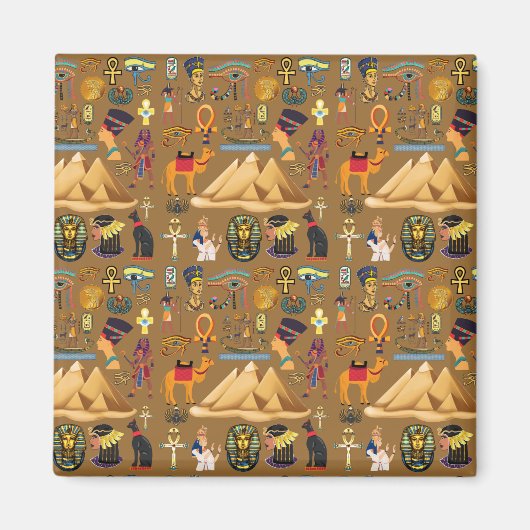 パターン古代エジプトの象形記号 マグネット (正面)