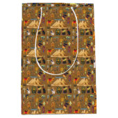 パターン古代エジプトの象形記号 ミディアムペーパーバッグ (正面)