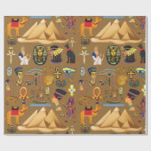 パターン古代エジプトの象形記号 ラッピングペーパー (フラット)