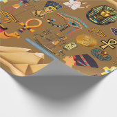 パターン古代エジプトの象形記号 ラッピングペーパー (角)