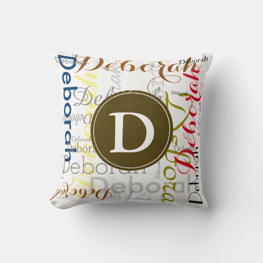 パターン名デコスタイリッシュル付きモノグラム クッション (正面)
