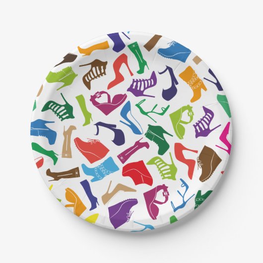 パターン多彩な女性の靴 ペーパープレート (正面)