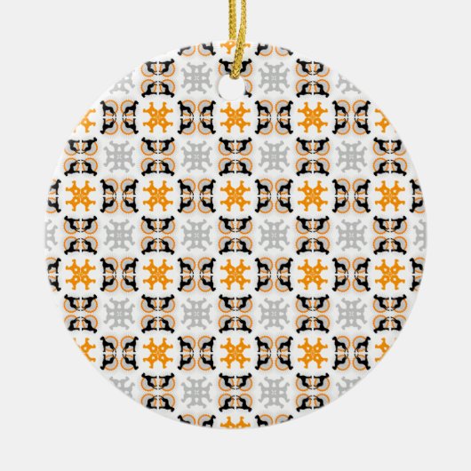 パターン大きなダン セラミックオーナメント (正面)
