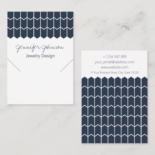 パターン幾何学的ネックレス表示カード 名刺 (正面/裏面)
