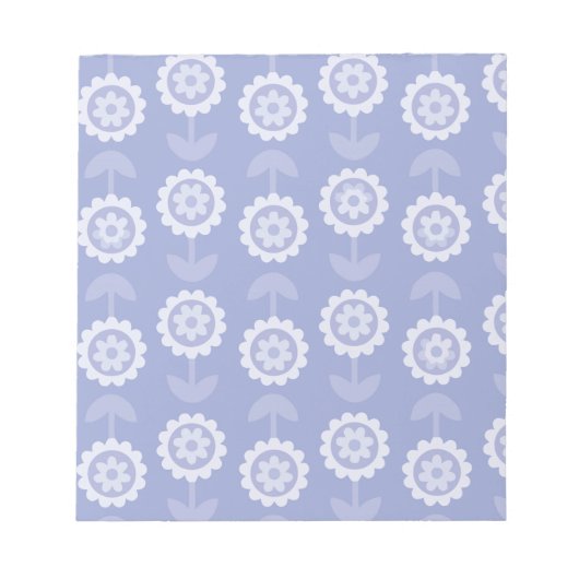 パターン抽象芸術アートパープルフローラ花 ノートパッド (正面)