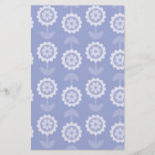 パターン抽象芸術アートパープルフローラ花 便箋 (正面)