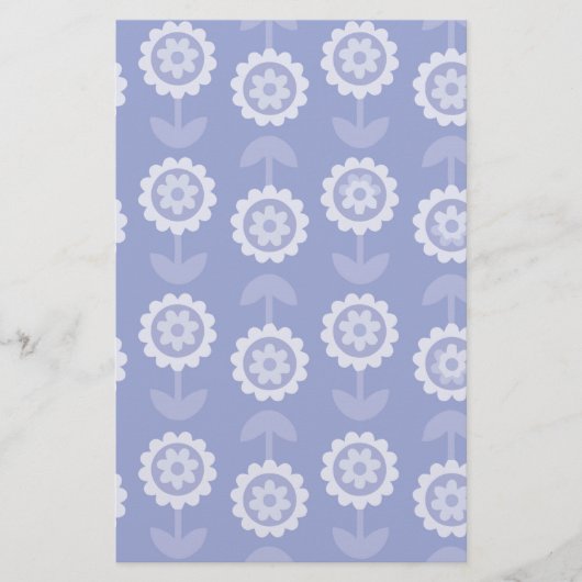 パターン抽象芸術アートパープルフローラ花 便箋 (正面)