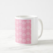 パターン抽象芸術アートピンクフローラ花 コーヒーマグカップ (正面右)