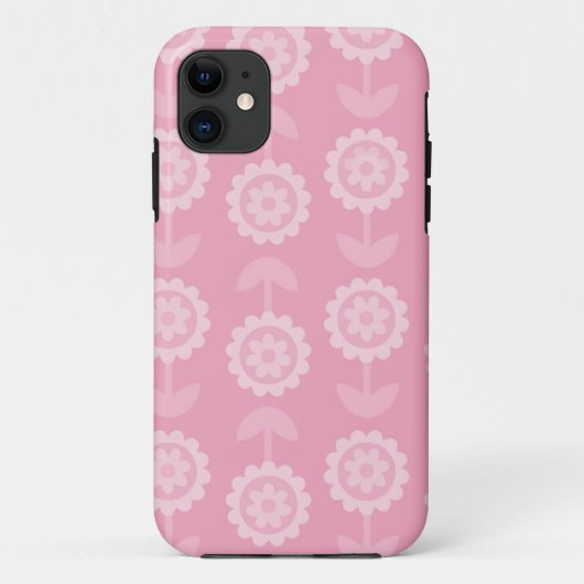 パターン抽象芸術アートピンクフローラ花 Case-Mate iPhoneケース (裏面)