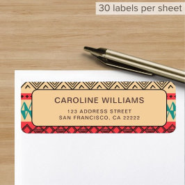 パターン抽象芸術ボーホヴィンテージ差出人住所 ラベル