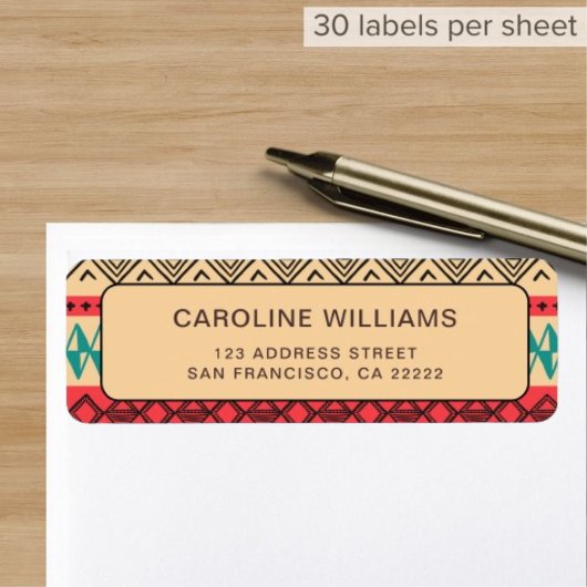 パターン抽象芸術ボーホヴィンテージ差出人住所 ラベル