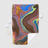 パターン抽象芸術茶 ゴルフタオル (インサイチュ)