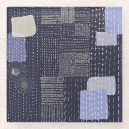 パターン日本のに似た刺し子のステッチ ガラスコースター