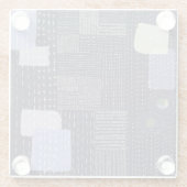 パターン日本のに似た刺し子のステッチ ガラスコースター (裏面)