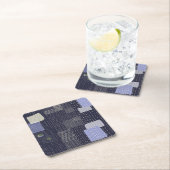 パターン日本のに似た刺し子のステッチ スクエアペーパーコースター (インサイチュ)