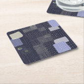 パターン日本のに似た刺し子のステッチ スクエアペーパーコースター (アングル)