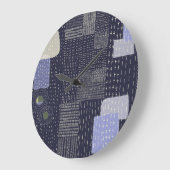 パターン日本のに似た刺し子のステッチ ラージ壁時計 (傾斜)