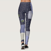 パターン日本のに似た刺し子のステッチ レギンス (裏面)