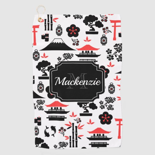 パターン日本の ゴルフタオル (正面)