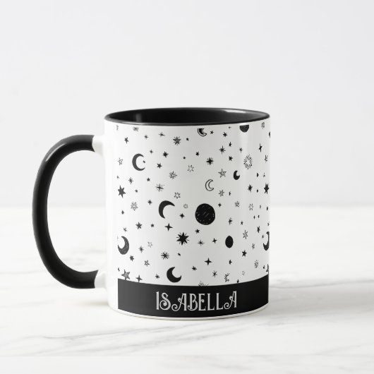 パターン月と星コーヒーマグ マグカップ (左)