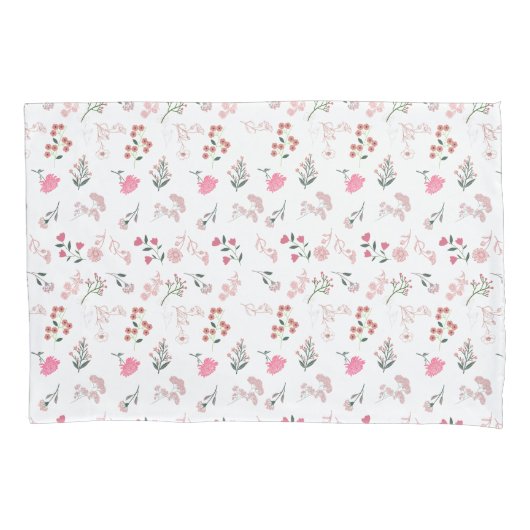 パターン柄の繊細な花のデザイン 枕カバー (正面)