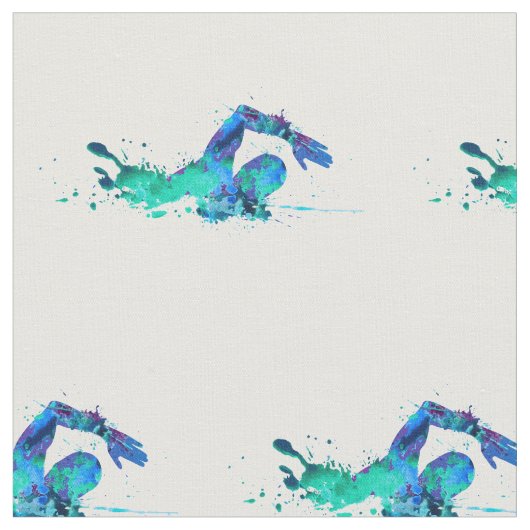 パターン泳ぐ人の制作 ファブリック (クローズアップ)