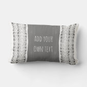 パターン灰色と白の動揺して追加文字 ランバークッション (裏面)