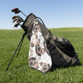 パターン犬の足のフレンチ・ブルドッグ ゴルフタオル (グリーン)