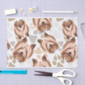 パターン犬の足のヨークシャテリア 薄葉紙 (クラフト)