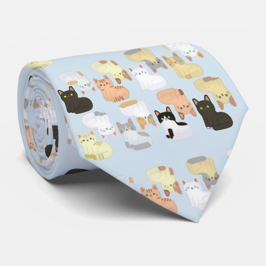 パターン猫 ネクタイ (ロール)