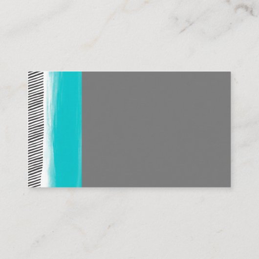 パターン白及びターコイズ芸術的デザイン 名刺 (裏面)