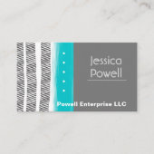 パターン白及びターコイズ芸術的デザイン 名刺 (正面)