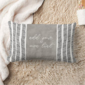 パターン白黒とグレーbohoテキストの追加 ランバークッション (ブランケット)