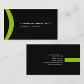 パターン白黒グリーン魅力的な名刺 名刺 (正面/裏面)