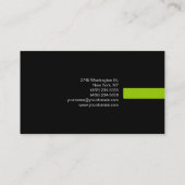 パターン白黒グリーン魅力的な名刺 名刺 (裏面)