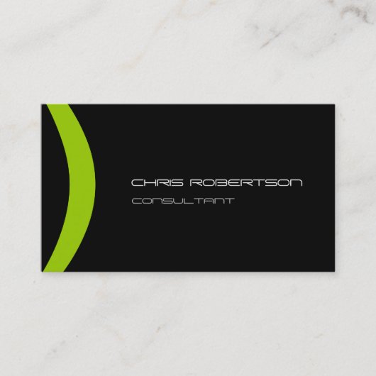 パターン白黒グリーン魅力的な名刺 名刺 (正面)