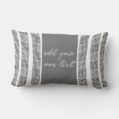 パターン白黒グレーbohoテキストの追加 ランバークッション (裏面)