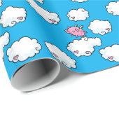 パターン紙を繰り返している飛んでいるなブタ ラッピングペーパー (ロールコーナー)