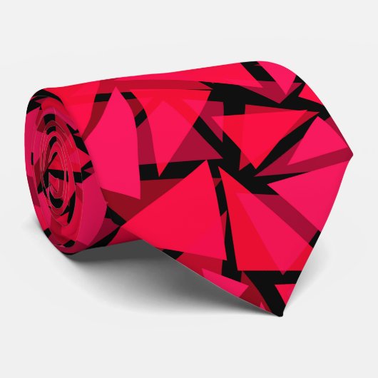 パターン緋色の明るい赤,幾何学模様,抽象芸術 ネクタイ (ロール)
