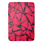 パターン緋色の明るい赤，幾何学模様，抽象芸術 バスマット (正面縦)