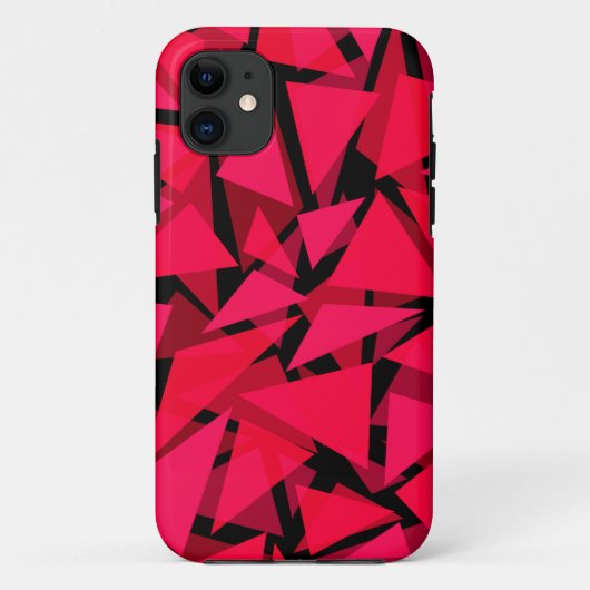 パターン緋色の明るい赤，幾何学模様，抽象芸術 Case-Mate iPhoneケース (裏面)