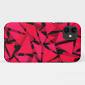 パターン緋色の明るい赤，幾何学模様，抽象芸術 Case-Mate iPhoneケース (裏面(横))